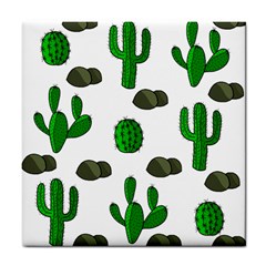 Cactuses 3 Tile Coasters by Valentinaart