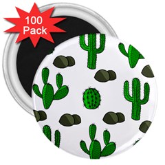 Cactuses 3 3  Magnets (100 Pack) by Valentinaart