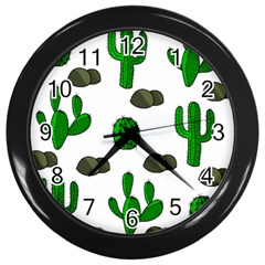 Cactuses 3 Wall Clocks (black) by Valentinaart