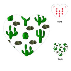 Cactuses 3 Playing Cards (heart)  by Valentinaart