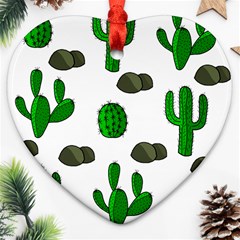 Cactuses 3 Heart Ornament (2 Sides) by Valentinaart