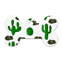 Cactuses 3 Dog Tag Bone (one Side) by Valentinaart