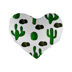 Cactuses 3 Standard 16  Premium Heart Shape Cushions by Valentinaart