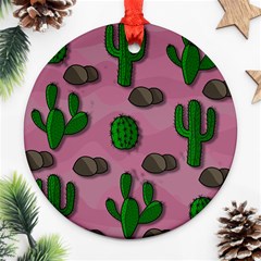 Cactuses 2 Round Ornament (two Sides)  by Valentinaart