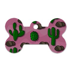 Cactuses 2 Dog Tag Bone (one Side) by Valentinaart