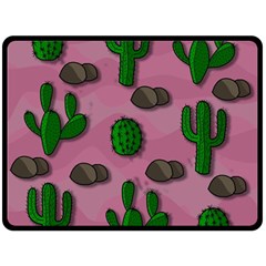 Cactuses 2 Fleece Blanket (large)  by Valentinaart