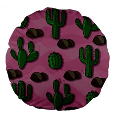 Cactuses 2 Large 18  Premium Round Cushions by Valentinaart