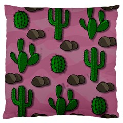 Cactuses 2 Large Flano Cushion Case (one Side) by Valentinaart