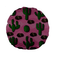 Cactuses 2 Standard 15  Premium Flano Round Cushions by Valentinaart