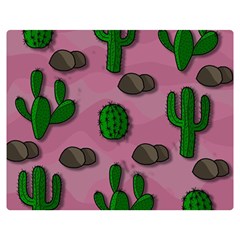 Cactuses 2 Double Sided Flano Blanket (medium)  by Valentinaart