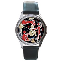 Family Round Metal Watch by Valentinaart