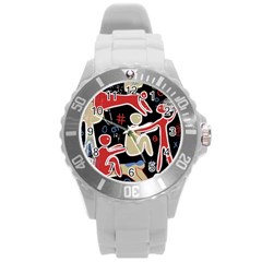 Family Round Plastic Sport Watch (l) by Valentinaart