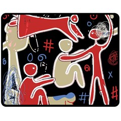 Family Double Sided Fleece Blanket (medium)  by Valentinaart