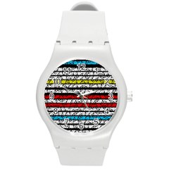 Simple Colorful Design Round Plastic Sport Watch (m) by Valentinaart