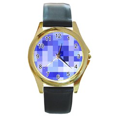 Pixie Blue Round Gold Metal Watch by designsbyamerianna