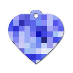 Pixie Blue Dog Tag Heart (one Side)