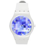 Pixie Blue Round Plastic Sport Watch (M) Front