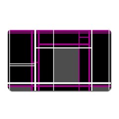 Simple Magenta Lines Magnet (rectangular) by Valentinaart