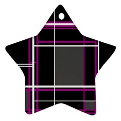 Simple Magenta Lines Star Ornament (two Sides) 