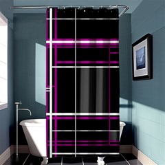 Simple Magenta Lines Shower Curtain 36  X 72  (stall) 