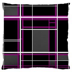 Simple Magenta Lines Large Flano Cushion Case (one Side) by Valentinaart