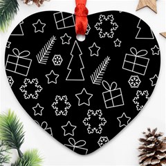 Simple Xmas Pattern Ornament (heart)  by Valentinaart