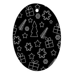 Simple Xmas Pattern Oval Ornament (two Sides) by Valentinaart