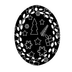 Simple Xmas Pattern Ornament (oval Filigree)  by Valentinaart