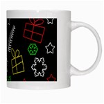 Colorful Xmas pattern White Mugs Right