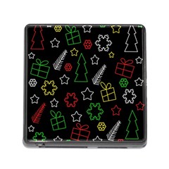 Colorful Xmas Pattern Memory Card Reader (square) by Valentinaart