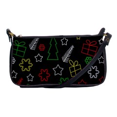 Colorful Xmas Pattern Shoulder Clutch Bags by Valentinaart