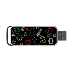 Colorful Xmas Pattern Portable Usb Flash (one Side) by Valentinaart