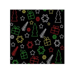 Colorful Xmas Pattern Small Satin Scarf (square) by Valentinaart