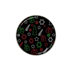 Green And  Red Xmas Pattern Hat Clip Ball Marker (4 Pack) by Valentinaart