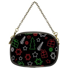 Green And  Red Xmas Pattern Chain Purses (two Sides)  by Valentinaart