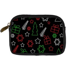 Green And  Red Xmas Pattern Digital Camera Cases by Valentinaart