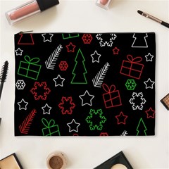 Green And  Red Xmas Pattern Cosmetic Bag (xl) by Valentinaart