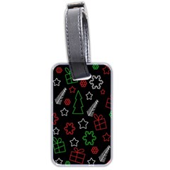 Green And  Red Xmas Pattern Luggage Tags (two Sides) by Valentinaart