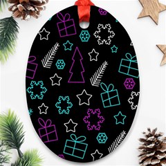 Creative Xmas pattern Ornament (Oval) 