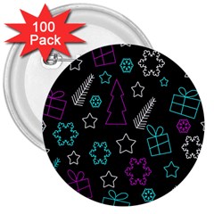 Creative Xmas pattern 3  Buttons (100 pack) 