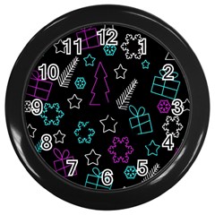 Creative Xmas pattern Wall Clocks (Black)