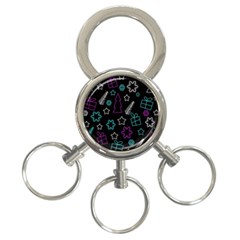 Creative Xmas pattern 3-Ring Key Chains