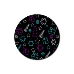 Creative Xmas pattern Rubber Round Coaster (4 pack) 