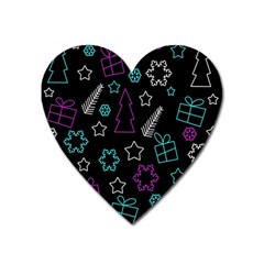 Creative Xmas pattern Heart Magnet