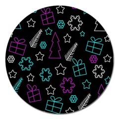 Creative Xmas pattern Magnet 5  (Round)