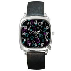 Creative Xmas Pattern Square Metal Watch by Valentinaart