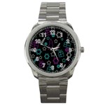 Creative Xmas pattern Sport Metal Watch Front