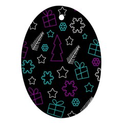 Creative Xmas pattern Oval Ornament (Two Sides)