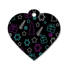 Creative Xmas pattern Dog Tag Heart (Two Sides)