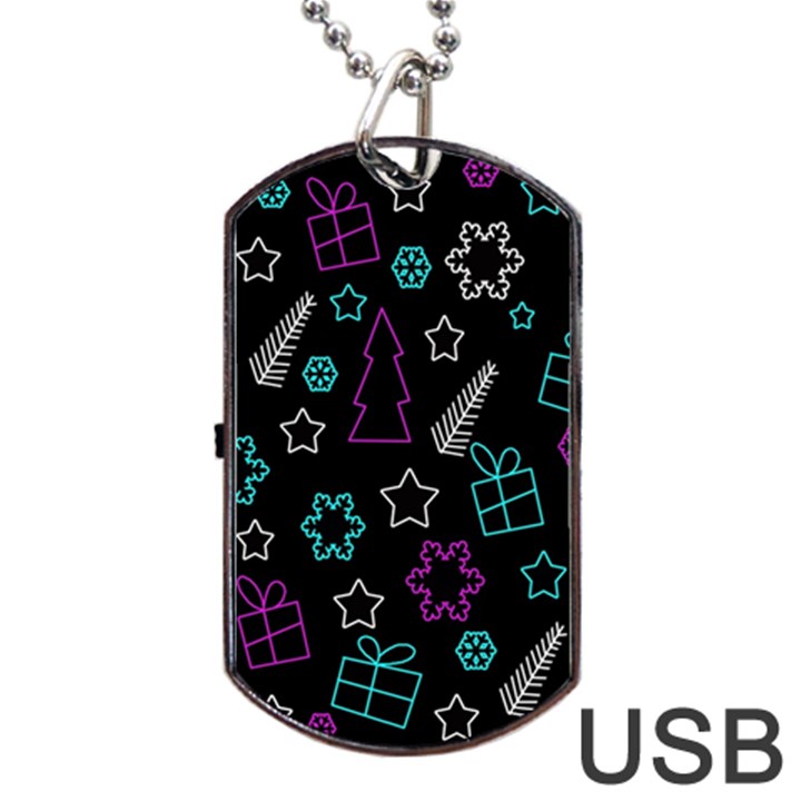 Creative Xmas pattern Dog Tag USB Flash (One Side)